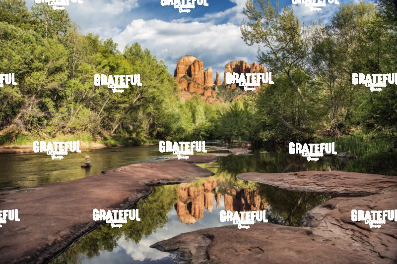 Cathedral Rock and Oak Creek River in Sedona