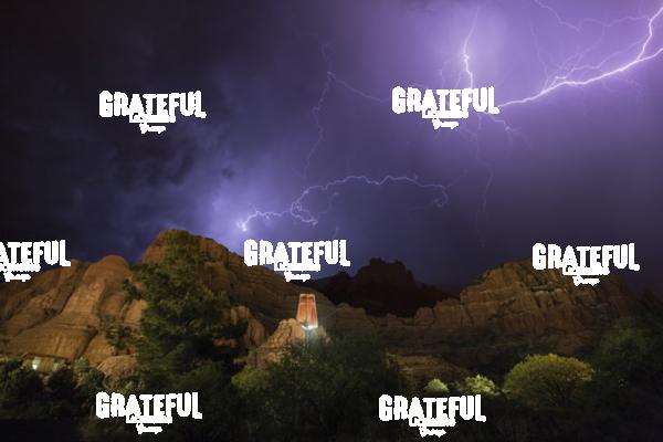 Lightning over the Chapel of the Holy Cross in Sedona