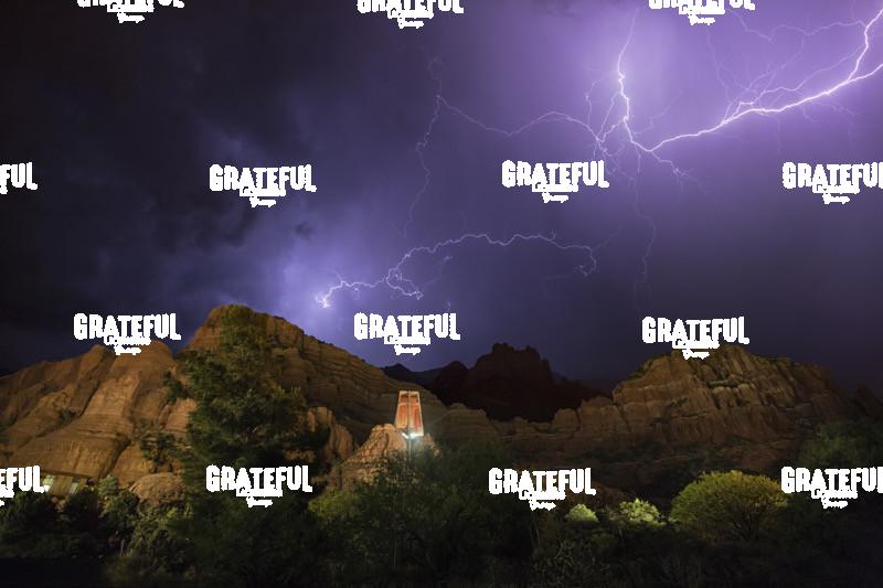 Lightning over the Chapel of the Holy Cross in Sedona