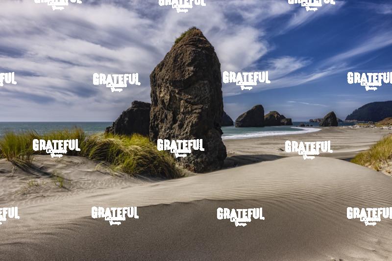 Seastacks and Sand Dunes at Pistol River North on the Oregon Coast