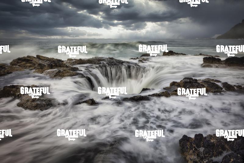Waves Crashing into Thors Well on the Oregon Coast