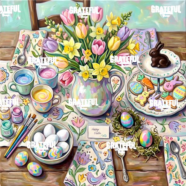 Pastel Easter Table Square