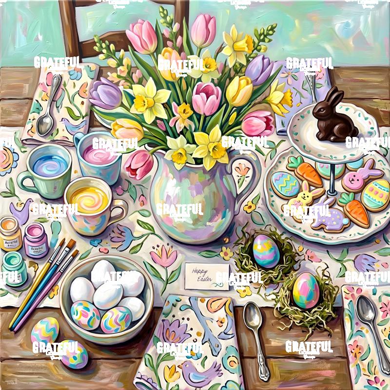 Pastel Easter Table Square