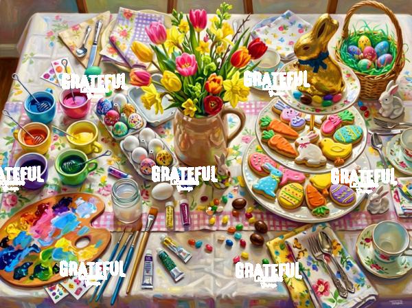 Vibrant Easter Table With Paint Pallet Oil Painting.jpg