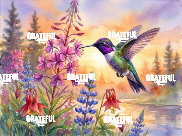 Hummingbird and Morning Dew