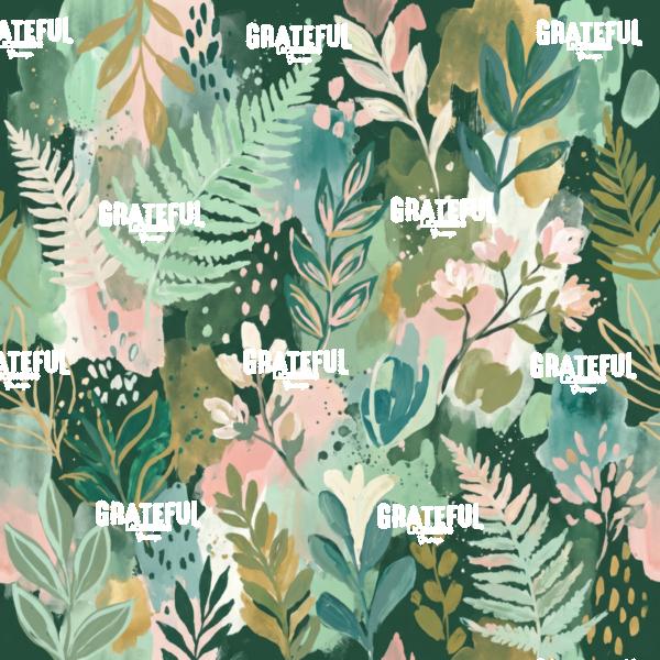 Plants and Flowers Pink and Green