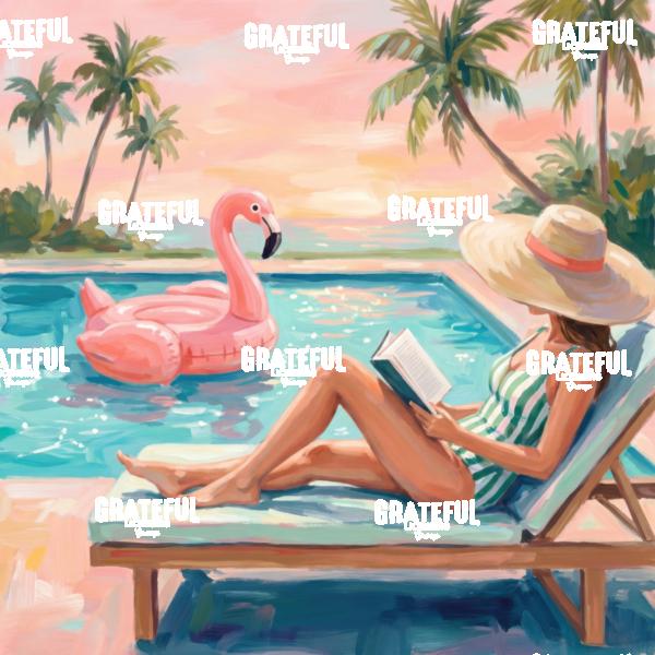 Flamingo Inflatable in the Pool