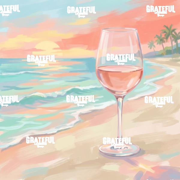 Wine Glass on the Beach