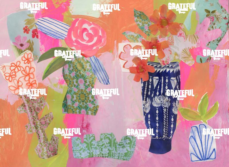 pinky abstract collage