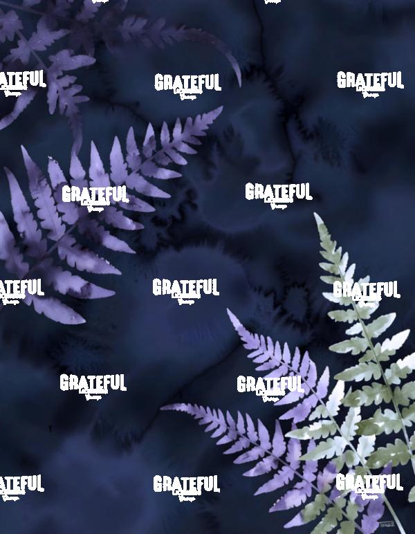 Cool Tone Watercolor Fern Leaves