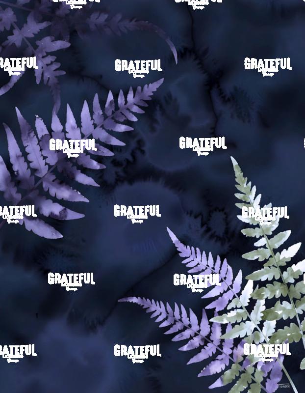 Cool Tone Watercolor Fern Leaves