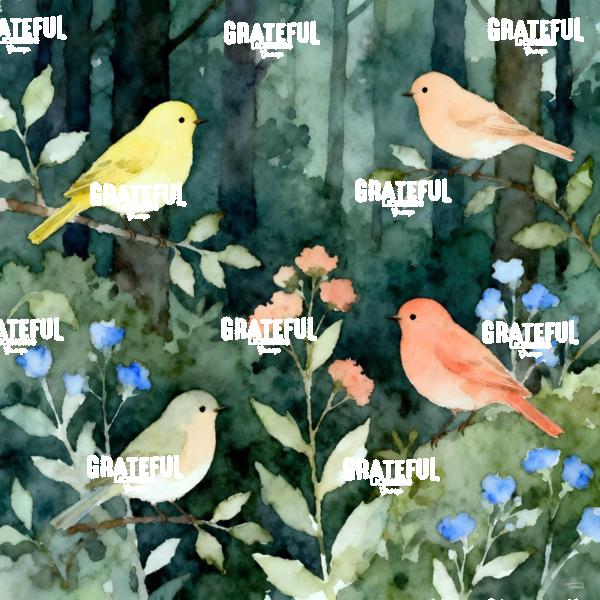 Four Colorful Song Birds