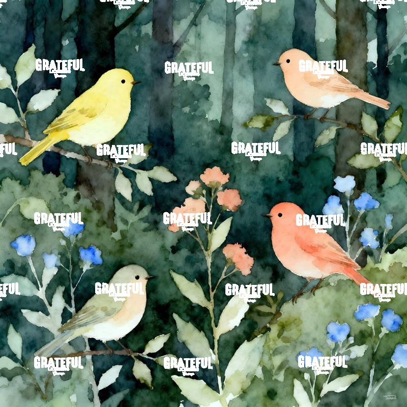 Four Colorful Song Birds