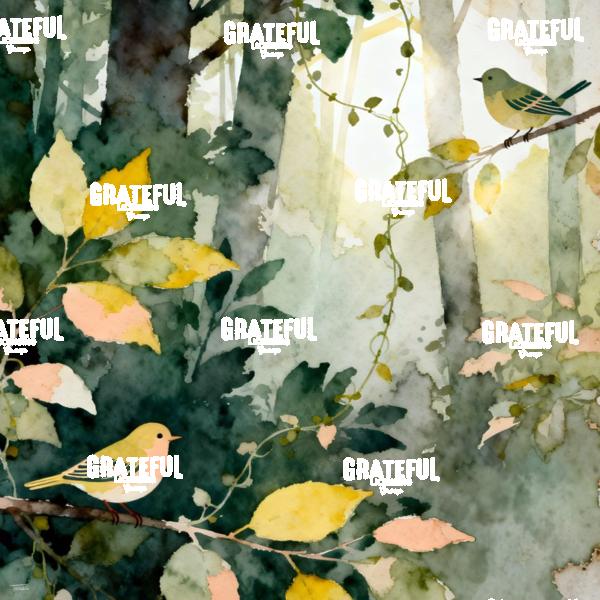 Watercolor Morning Yellow Finches