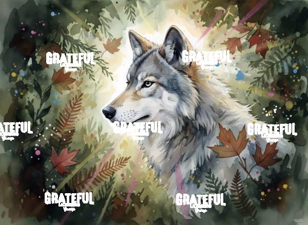 Autumn Wolf Watercolor