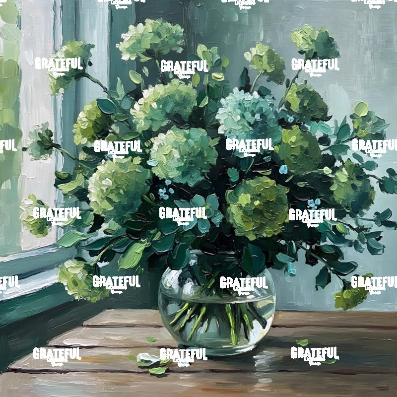 Hydrangeas In A Sunny Window