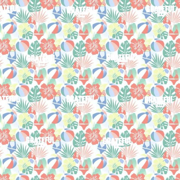 Tropical Fun Beach Balls and Hibiscus Flowers