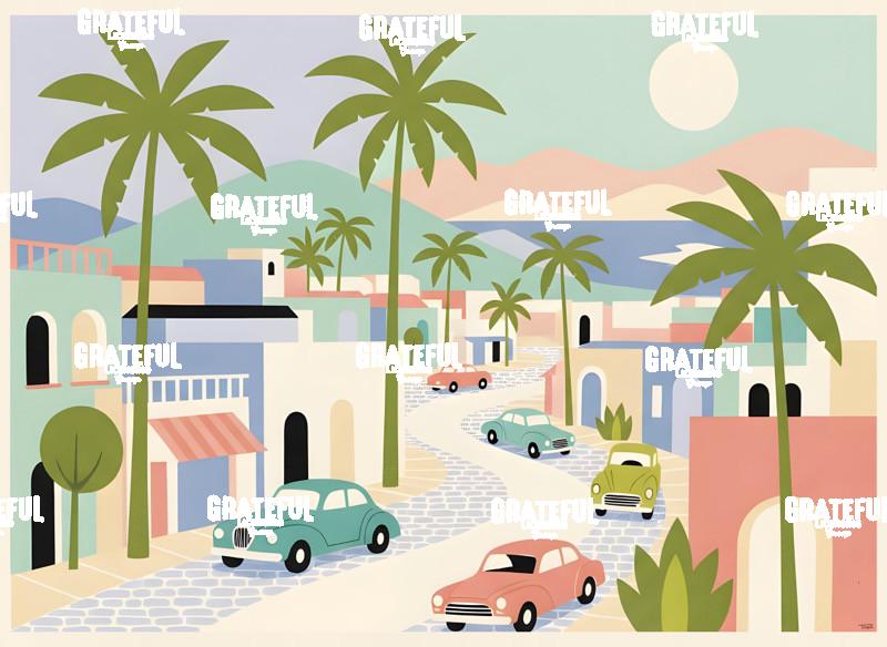 Vintage Tropical Town