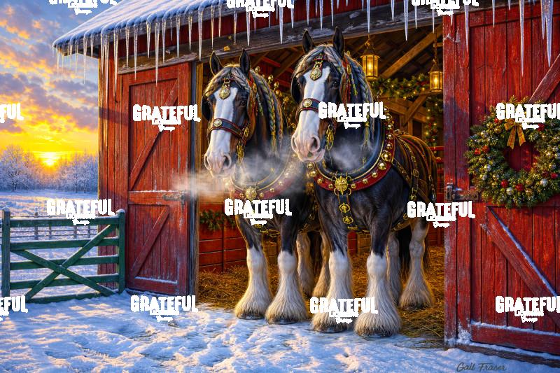 Winter Clydesdales