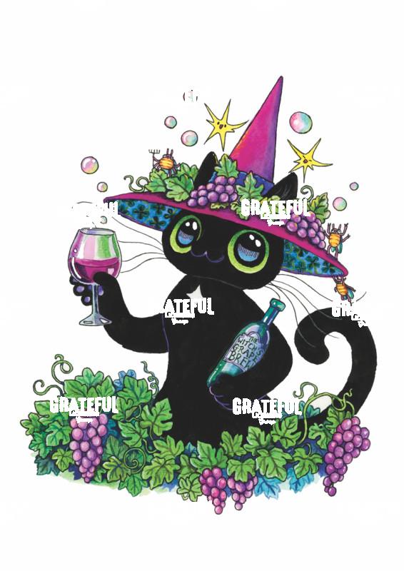 Wine Witch Cat