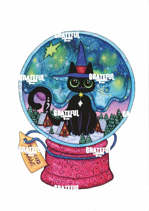 Crystal Ball Winter Cat