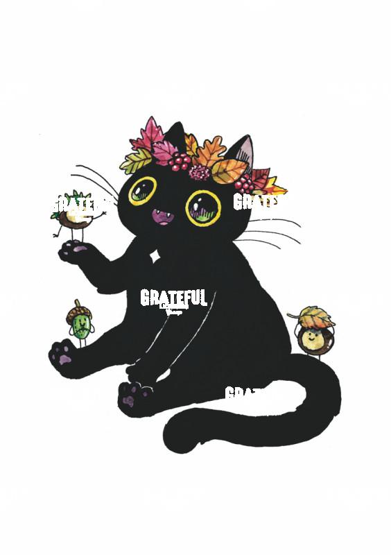Leafy Autumn Crown Cat