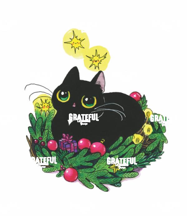 Winter Wreath Cat