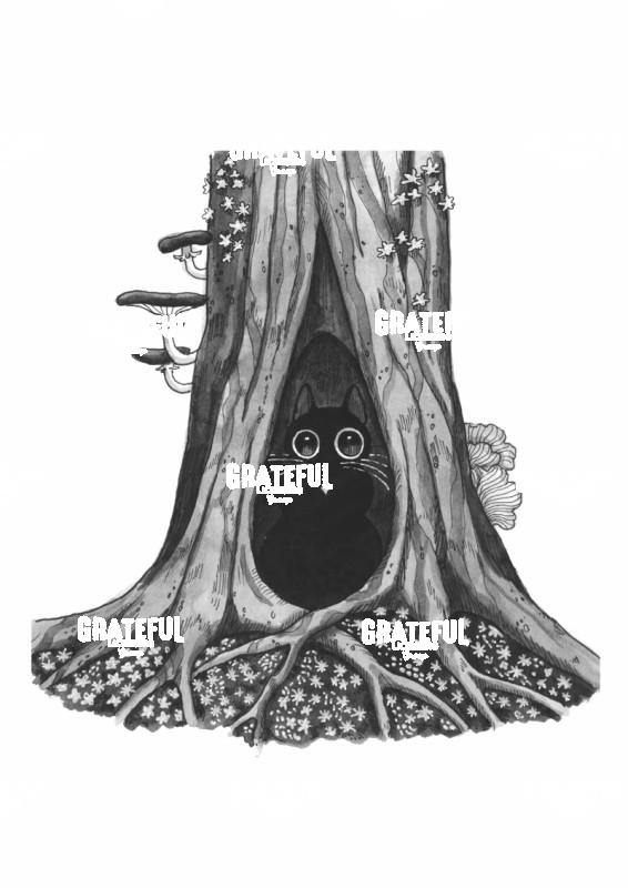 Cat in Tree Hollow