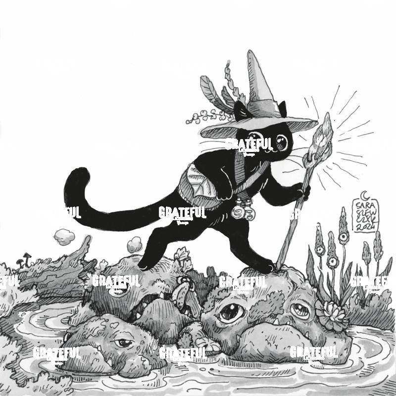 Witch Cat with Staff