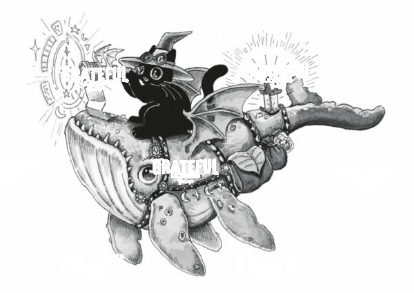 Cat Riding a Whale