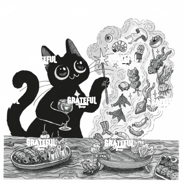 Cat at Dining Table