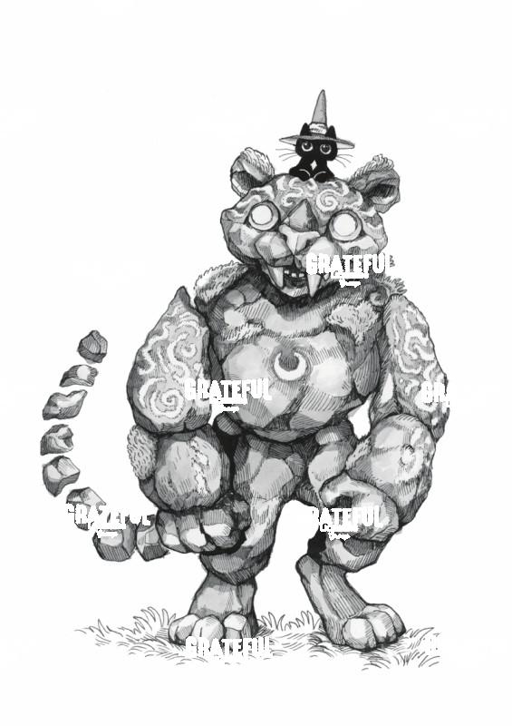 Stone Golem with Cat