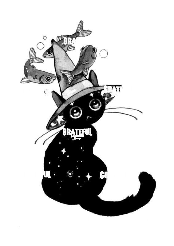Cat with Fish Hat