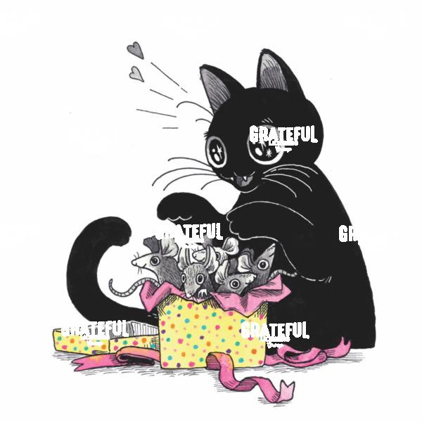 Floral Witch Cat