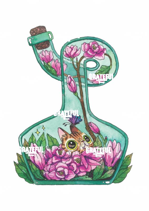 Peony Bottle Cat