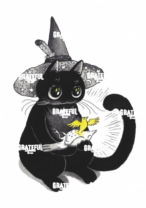 Cat with Yellow Bird