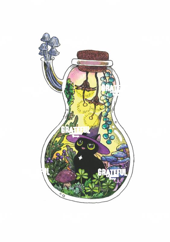 Moonlit Bottle Cat