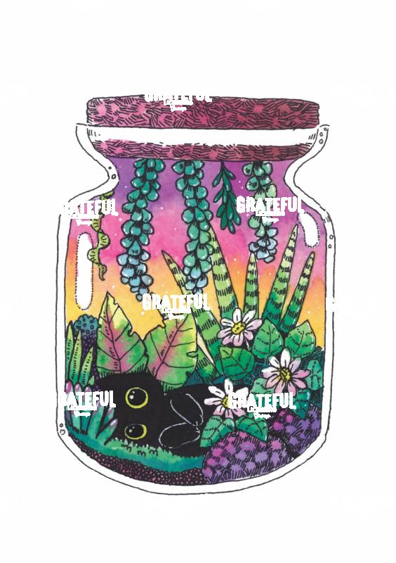 Cat in Flower Jar