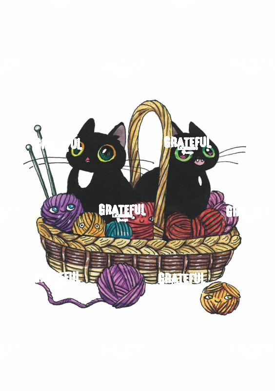 Cats in Yarn Basket
