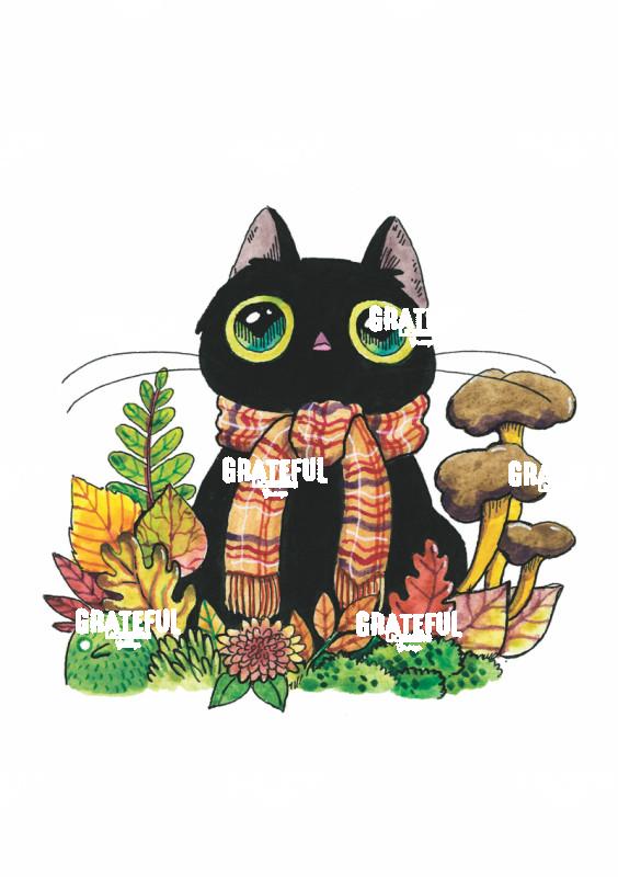 Autumn Scarf Cat