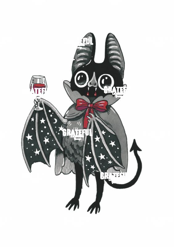 Bat with Wine Glass