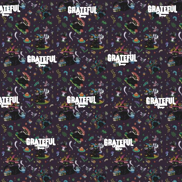 Magical Witch Cats Purple Background
