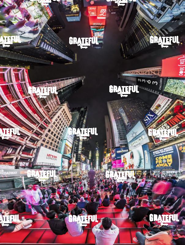 Vertical panorama from the bleachers in Times Square NYC