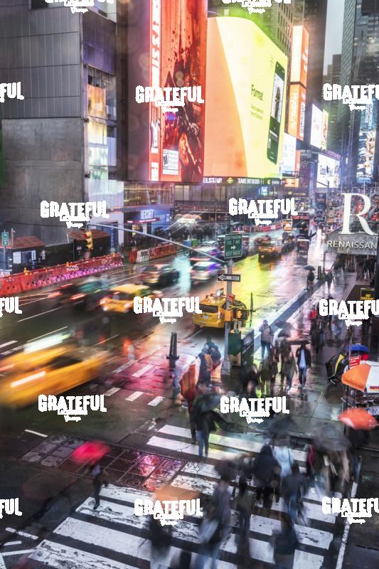 Times Square in NYC  in the rain 2