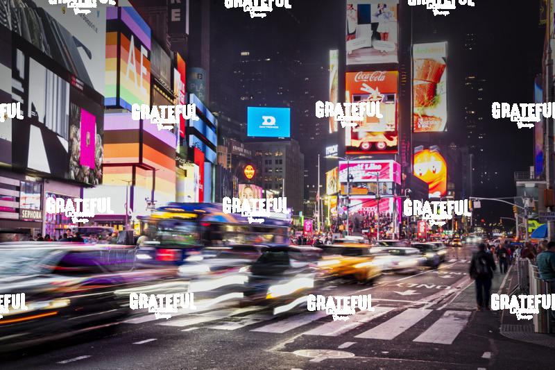 Times Square after dark in New York City