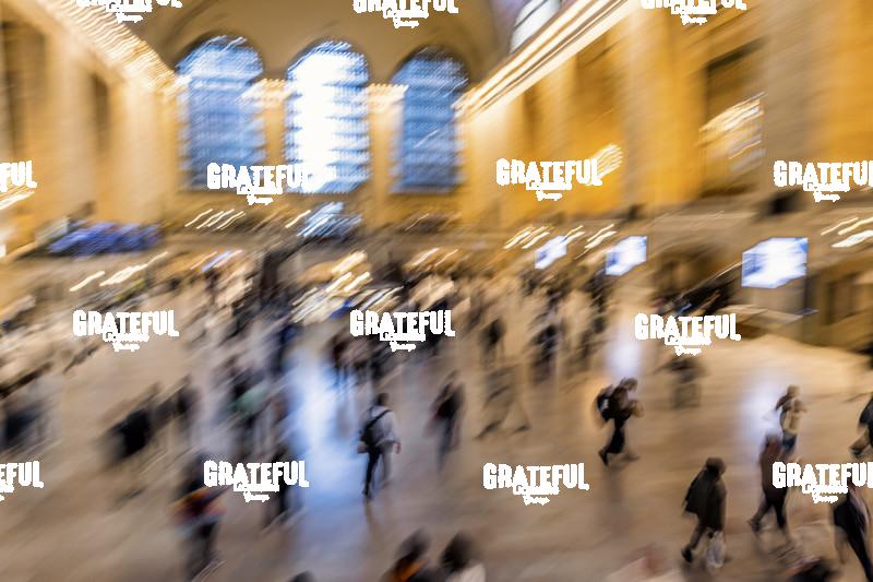 Motion blur of people inside Grand Central Station in NYC 3