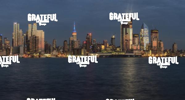 New York City skyline at sunset