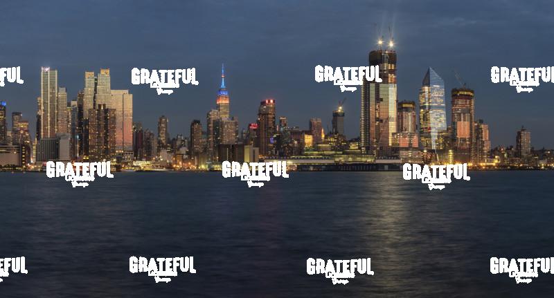 New York City skyline at sunset
