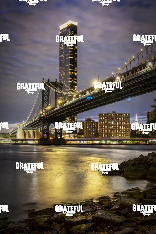 The Manhattan Bridge in NYC after dark