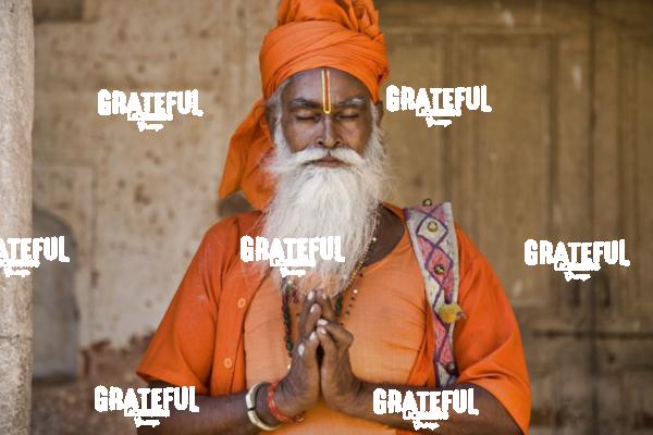 Indian sadhu praying in New Delhi